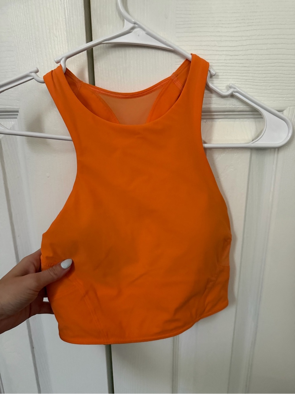 lululemon athletica Orange High-Neck Racerback Crop Tank